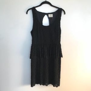 Urban Outfitters | Black Lace Peplum Dress